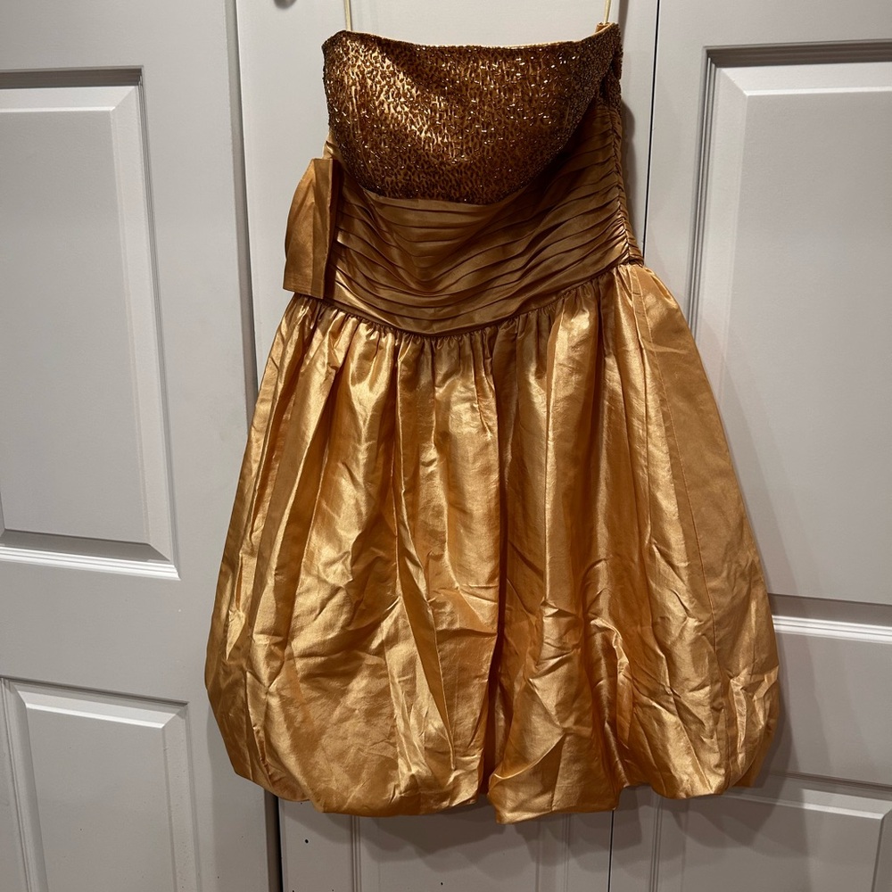 NGB by Ronny Bodarth Elegant Gold Dress L EUC